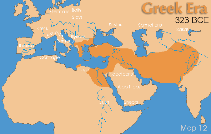 map, Greek kingdom, Alexander the great