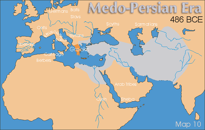 Map, Medo-Persia, Kingdom, Bear, Ribs, King Cyrus